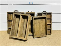 (5) Industrial Wooden Drawers