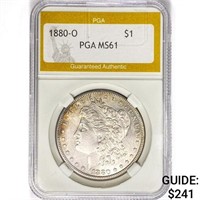1880-O Morgan Silver Dollar PGA MS61