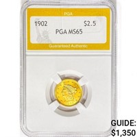 1902 $2.50 Gold Quarter Eagle PGA MS65