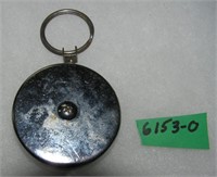Chromed metal retractable key chain with belt hook