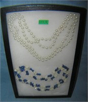 Pair of costume jewelry necklaces