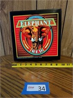 Elephant Red Light up Sign 10"x 10"