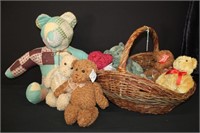 A Basket of Bears w/ A special patch work Bear