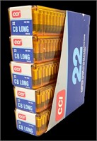 22 CB Long ammunition (5) boxes CCI