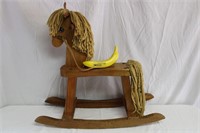 Vintage Hand-Made Wooden Rocking Horse