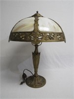 ANTIQUE STAINED GLASS TABLE LAMP: