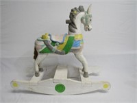 CHILD'S SIZE CARVED WOOD ROCKING HORSE: