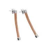 Silver 925 Rhodium and Rose Gold Plated Earrings