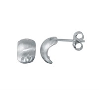 Silver 925 Rhodium Plated Semi Hoop Earrings