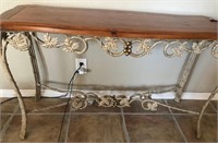B - WOOD & METAL CONSOLE TABLE (L36)