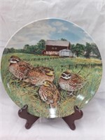 The quail Collector Plate with certificate of