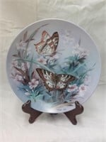 White peacocks by Rena Riu collector's plate with
