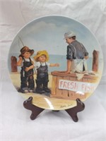 Fish story collector's plate with certificate of