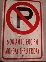 Retired NO PARKING sign
