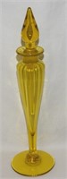 Steuben Bristol Yellow Glass Cologne Bottle 10"t