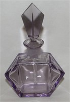 Czechoslovakia Amethyst Glass Perfume Bottle 4"