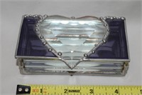 Vintage Amethyst & Clear Heart Motif Trinket Box