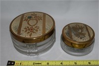 Vtg Made in Canada Lidded Vanity Powder + Jars