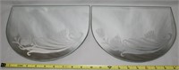 (2) Vintage Etched Glass Vanity Tray Mirrors 10.5w