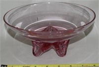 Tiffin Wisteria Pink Glass Footed Serving Bowl 8.5