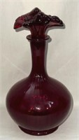 30's Fenton Ruby Red Glass Flower Top Decanter