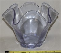 Tiffin Twilight Blue Neodymium Glass Ruffled Vase