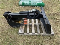 Backhoe style trencher attachment with quick