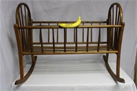 Antique Bentwood and Spindle Rocking Cradle