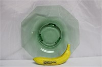 Vtg. Octagonal Green Uranium Glass Bowl
