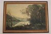 1960s Framed Print of "La Lac de Terni" by Corot