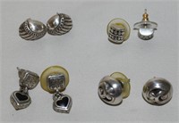 (4) Brighton Silver (1 duotone) Pierced Earrings