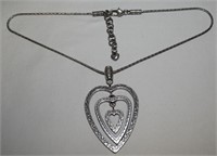 Brighton Jewelry Silvertone Pendant Necklace Heart