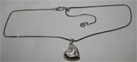 Brighton Silvertone Pendant Necklace Puffy Heart