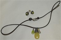 Silpada Design Sterling Necklace +Pierced Earrings