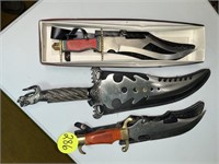 (3) Large Knives with Sheaths