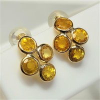 $1400 14K  Fancy Sapphire(3ct) Earrings