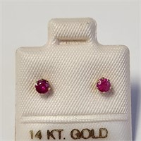 $160 14K  Natural Ruby Earrings