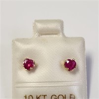 $240 10K  Ruby(0.45ct) Earrings