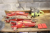 COMPACT FLOOR JACKS & POULAN CHAINSAW: