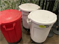 PAILS WITH LIDS AND DOLLIES