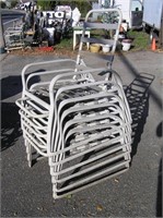 Set of six cast aluminum outdoor chairs