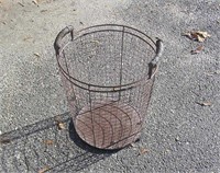 Antique metal trash pail