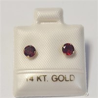 $160 14K  Garnet(0.67ct) Earrings