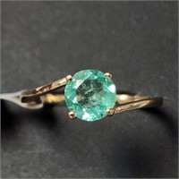 $1405 10K  Natural Colombia Emerald(1.2ct) Ring