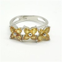 $180 Silver Orange Sapphire(2.25ct) Ring