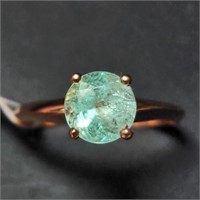 $1440 10K  Natural Colombia Emerald(0.9ct) Ring