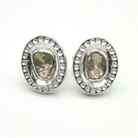 $400 Silver Diamond (0.6ct) Earrings