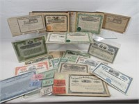 100'S OF CIRCA 1900-1930'S STOCK CERTIFICATES: