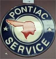 PONTIAC SERVICE METAL SIGN 12IN