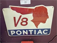 V8 PONTIAC METAL SIGN